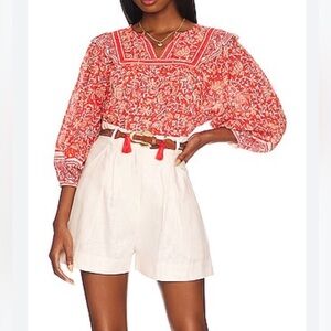 Revolve Cleobella Mylah Blouse ruffle boho M